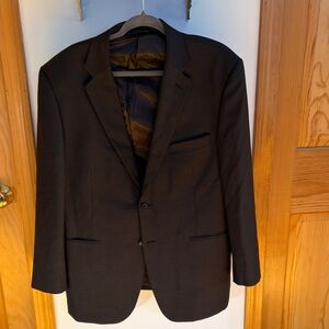 Classic Pronto Moda Pinstriped Black Men's Blazer- Merino Wool